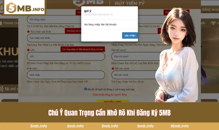 Chú ý quan trọng khi tạo lập account