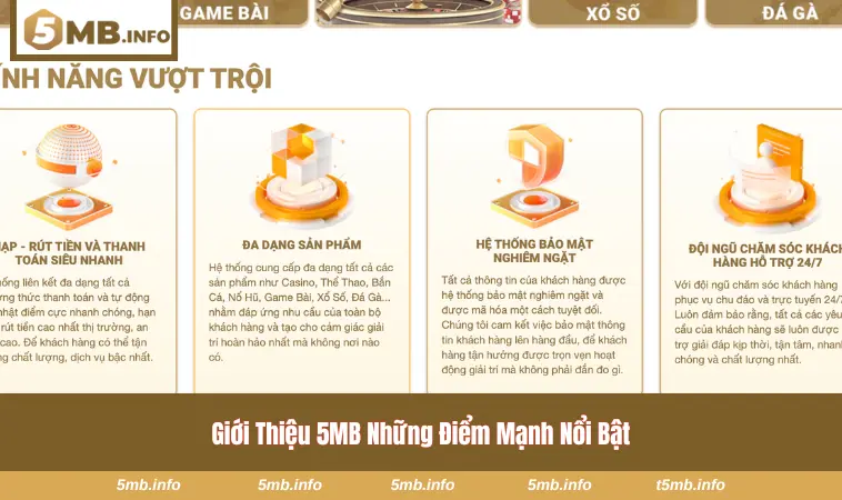 Những điểm nổi bật của nhà cái số 1 - 5MB